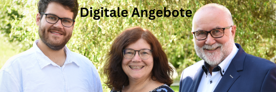 Gisela, Peter und Max Krämer präsentieren digitale Angebote der PFEOS Akademie